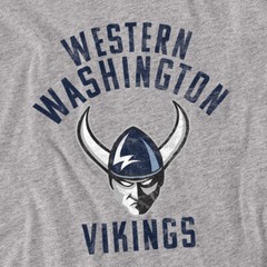 Western Washington University Adult T-Shirt Vikings Logo,Athletic Heather, S-5XL