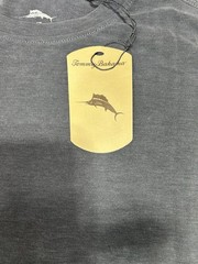 Tommy Bahama Shirt Mens Small Jet Black Crew Neck Short Sleeve