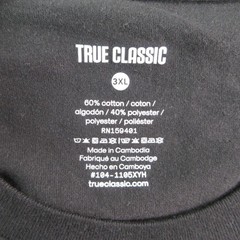 True Classic Shirt Mens 3XL Black White Crew Neck Pocket Tagless 2 Pack NWOT