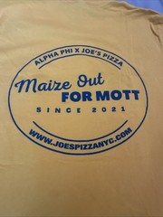 Joe’s Pizza Since 1975 NYC Shirt S Ann Arbor New York Maize Out Alpha Phi UMich