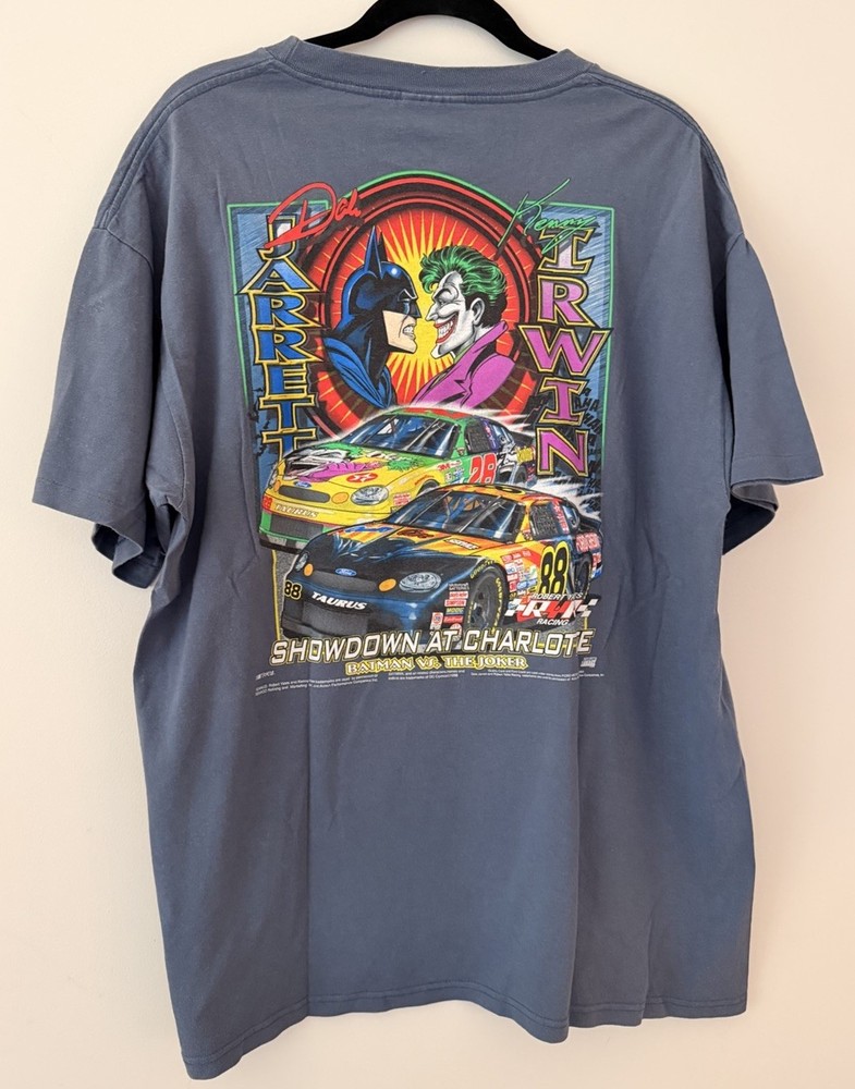 Vintage 1998 Batman Joker NASCAR Showdown Charlotte Tee XL USA