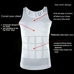 Men Slimming Body Shaper Waist Trainer Tank Top Fat Burn Belly Compression Vest