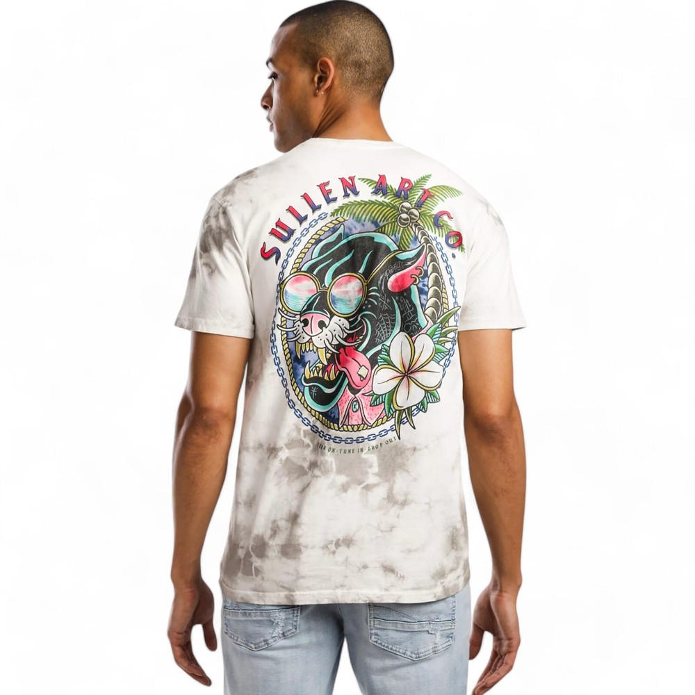 Men’s Sullen Art Collective Party Prowler Crystal Wash Premium Tee T-Shirt M-XXL