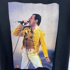 CHAMPION QUEEN Official Merch Graphic T-Shirt Medium Black Freddie Mercury Band