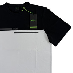 $98 Boss by Hugo Boss NEW Colorblock Black & White Cotton Mens Med T-Shirt Tee