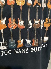 Vintage 90’s You Can Never Have Too Many Guitars Black Shirt Size XL