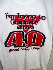 Vintage 1997 Hanes 4.0 Blood Alcohol Level Funny Party Graphic Tee Small