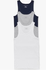 3 TOMMY HILFIGER COTTON BLACK GRAY WHITE RIBBED TANK TOP S M L XL XXL T-SHIRTS