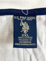 NWT U.S. Polo Assn. Men’s Solid V-Neck Short Sleeve Cotton T-Shirt in White, XXL