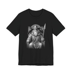 Odin Norse God T-Shirt with Ravens & Spear | Viking Mythology Tee Shirt