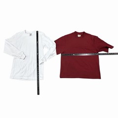 2 Shaka Wear Men’s T-Shirts Sz Medium LS Red & SL White 100% Cotton EUC!