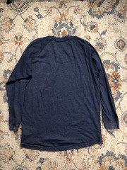 Ariat Rebar Shirt Mens Large Blue Long Sleeve Pocket Workwear Logo Tee Tagless