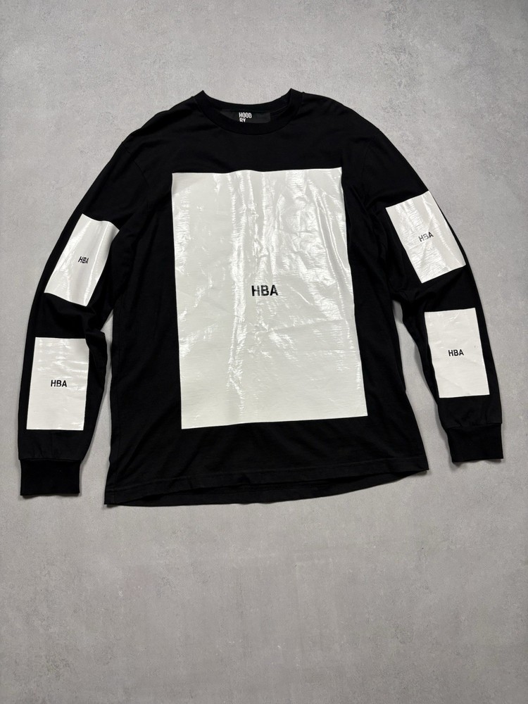 Hood By Air HBA Archive Vinyl Panel Long Sleeve Shirt Black L
