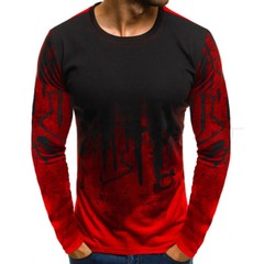 Mens Camo Long Sleeve T-Shirts Crew Neck Casual Slim Fit Muscle Blouse Tops Tee