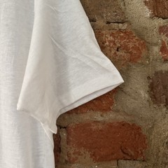 Vintage 50s 60s Blank Plain White Tee Thin Cotton T Shirt XL NOS Rockabilly Work