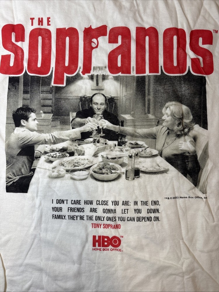 Abercrombie & Fitch The Sopranos Family T Shirt Sunday Dinner Table White SZ M