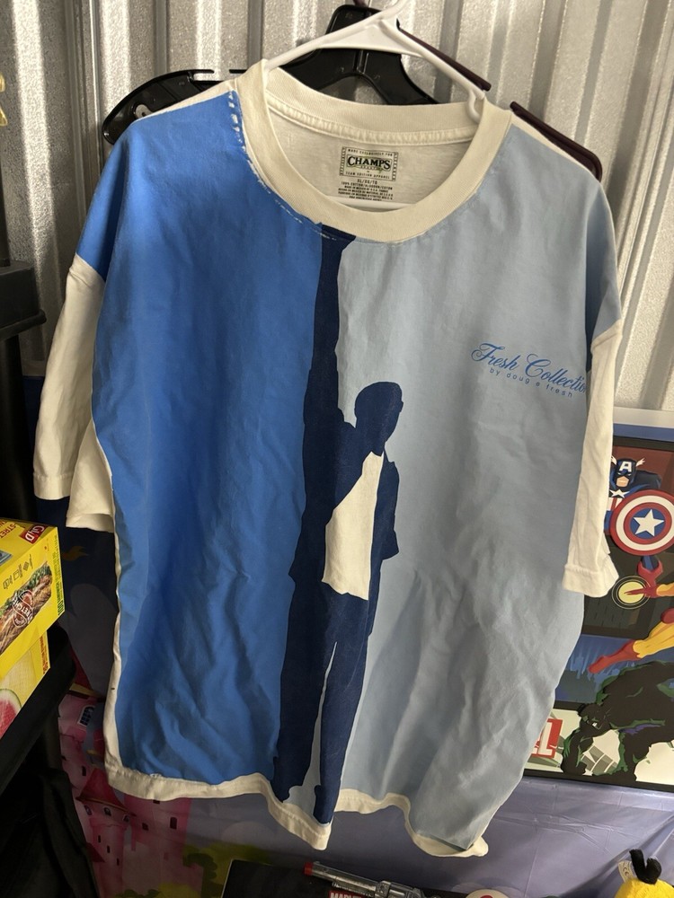 Fresh Collection By Doug E Fredh Champs Exclusive Tshirt White/Blue XL Vintage