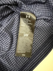 Under Armour Shirt Men XL Loose Cold Gear Blue Black Striped Polyester Elastane