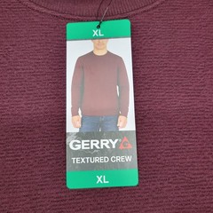 Gerry Shirt Mens Extra Large Red Textured Crew Pullover Outdoor Hike Trail New