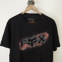 Vintage Fox Racing Motocross Black Graphic T-shirt Mens Size Large Faded