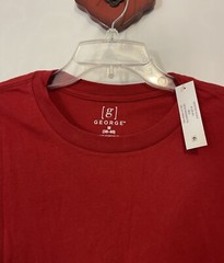 George Mens Medium (38/40) Red Long-Sleeved Cotton Crewneck Tshirt NWT! A5484