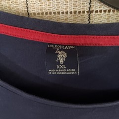 US Polo Assn Shirt Mens Size XXL 2XL Long Sleeve Navy Blue Embroidered Red Logo