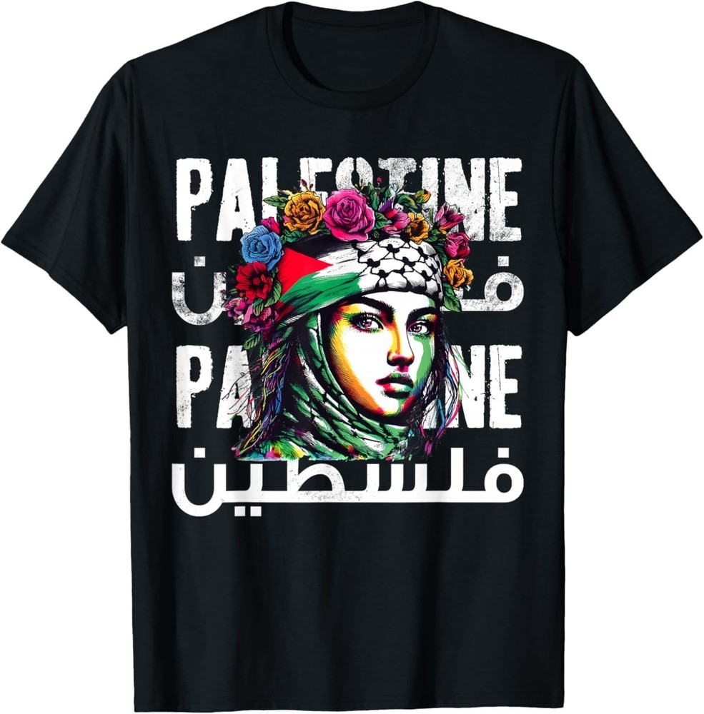 A Palestinian Girl Wearing A Palestinian Bandana Palestine Unisex T-Shirt
