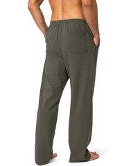 Mens Cotton Yoga Sweatpants Open Bottom Athletic Lounge Jersey Pants Pocket