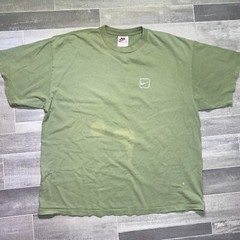 Vintage Nike Shirt White Tag USA Mens XL Green Nike Air Swoosh Check 90s-Flaws