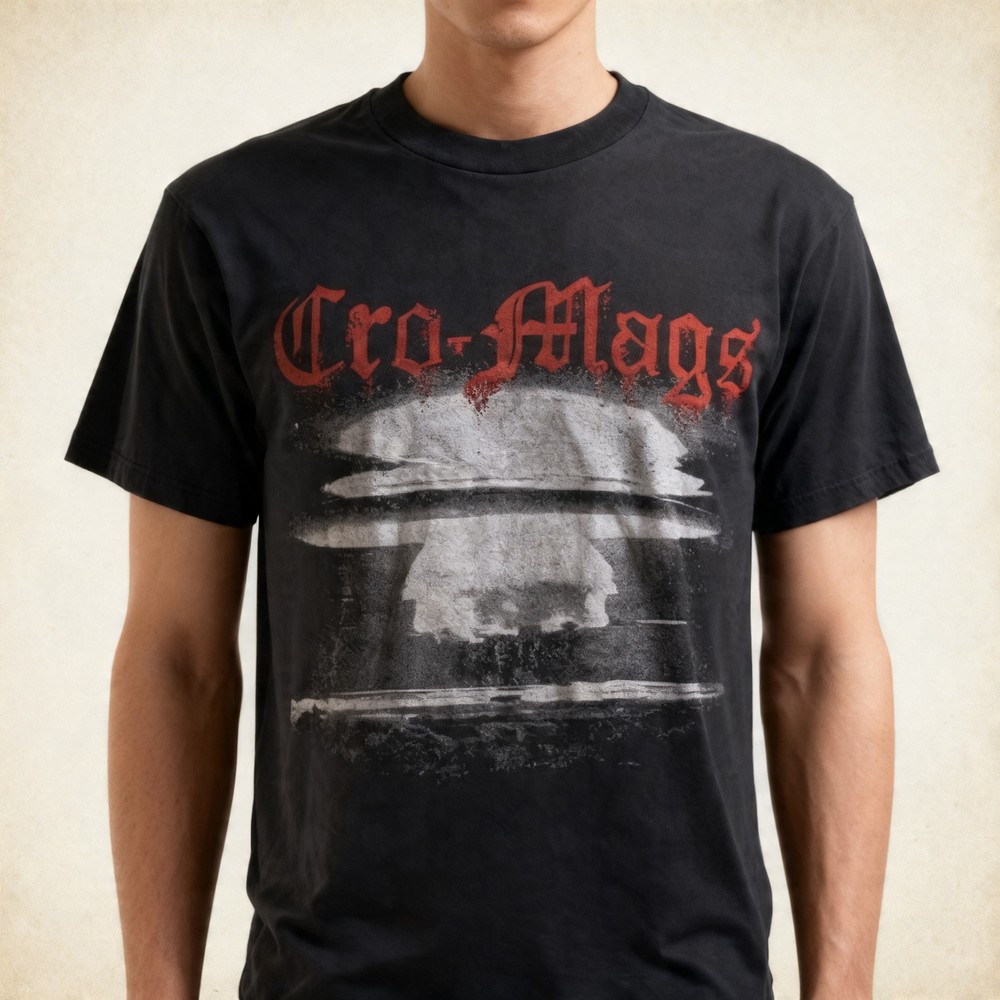 80’s Cro-Mags Age Of Quarrel Black T-Shirt Heavy Cotton tee Basic