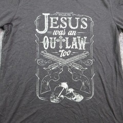 Jesus Was An Outlaw Too Shirt Mens Large Black Bella + Canvas Graphic Tee