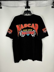 Vintage 90s Nascar Wide Open Racing Cars Neon Graphic Double Sided Made In USA