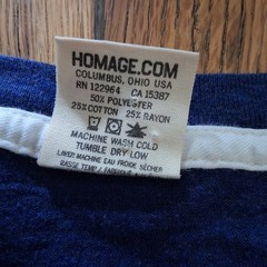 Script HOMAGE Heather Blue T-Shirt – Made In USA – Size Mediumn- VGUC