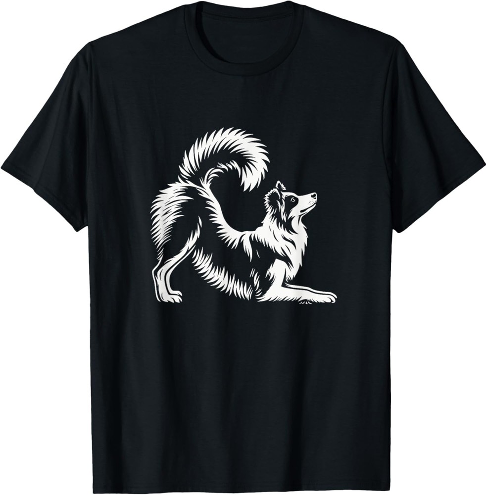 Funny Border Collie Dog Yoga Pose Art Design T-Shirt