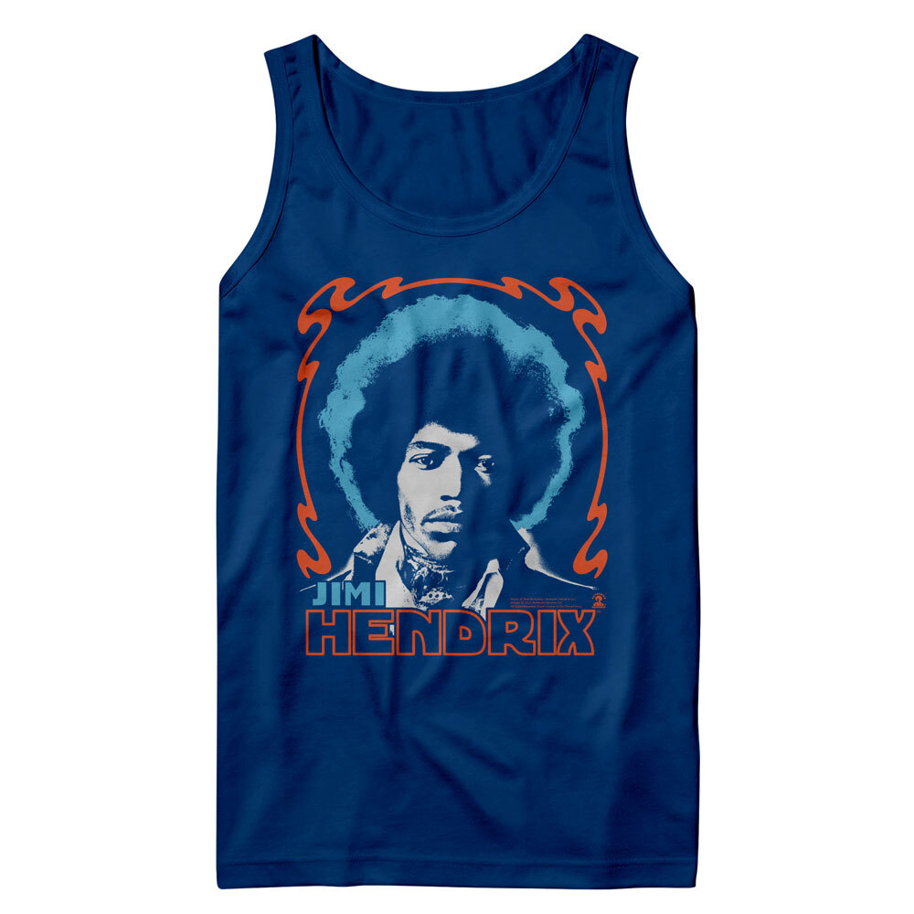 Jimi Hendrix Tri Color Photo Men’s Tank Top T Shirt Rock Band Merch