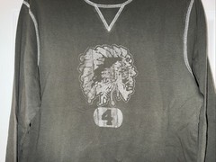 Men’s Vintage Y2K EXPRESS Long Sleeve American Indian #4 Shirt – Green – Small