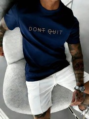 Don’t Quit Tee 180g Cotton Vintage Street Unisex Summer