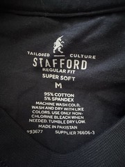 New Stafford Medium Solid Navy Blue Super Soft Crew Neck Short Sleeve T-Shirt
