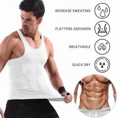 Mens Shirt Slimming Body Shaper Belly Chest Tummy Control Vest Compress Tank Top