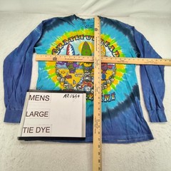 Grateful Dead Band Liquid Blue Long Sleeve Graphic Shirt Mens Size L Tie Dye