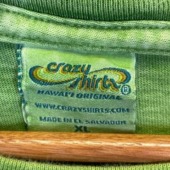 Crazy Shirts Hawaii Shirt Sea Turtle Kiwi Dyed Y2K Men’s XL Green Tribal