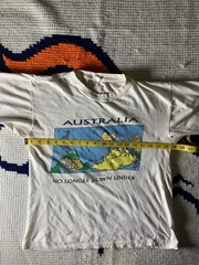 Vintage Australia T-Shirt S Tight Funny Australia Not Longer Down Has Flaws!!
