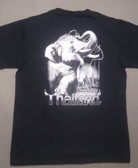 Sawasdee Thailand XL 42″ T Shirt Elephant Graphic Black Wildlife Turtle Brand