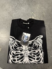 Hellstar Skeleton Graphic Long Sleeve Crew Neck T-Shirt Cotton Black/White L