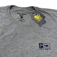 Pelagic Steve Goione Sailfish Tri-Blend T-Shirt Mens Medium New Heather Gray