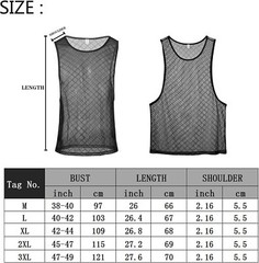 Zonbailon Men’s Tank Top Sleeveless See Through Undershirt Round Neck Breathable