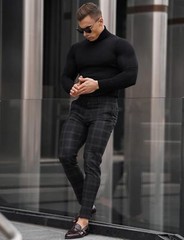 Men’s High-Neck Mock Turtleneck Solid Undershirt Long Sleeve Ultra-Soft Pullover