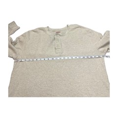 Craftsman Shirt Men’s 2XL Beige Stretch Henley Neck Long Sleeve High Low Hem