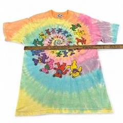 Grateful Dead 90’s Vintage T Shirt, Dancing Bears, Spiral Liquid Blue Sz M