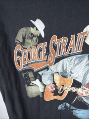 Vintage George Strait Shirt Adult L Black Crewneck Tee Country Music 90s Y2K